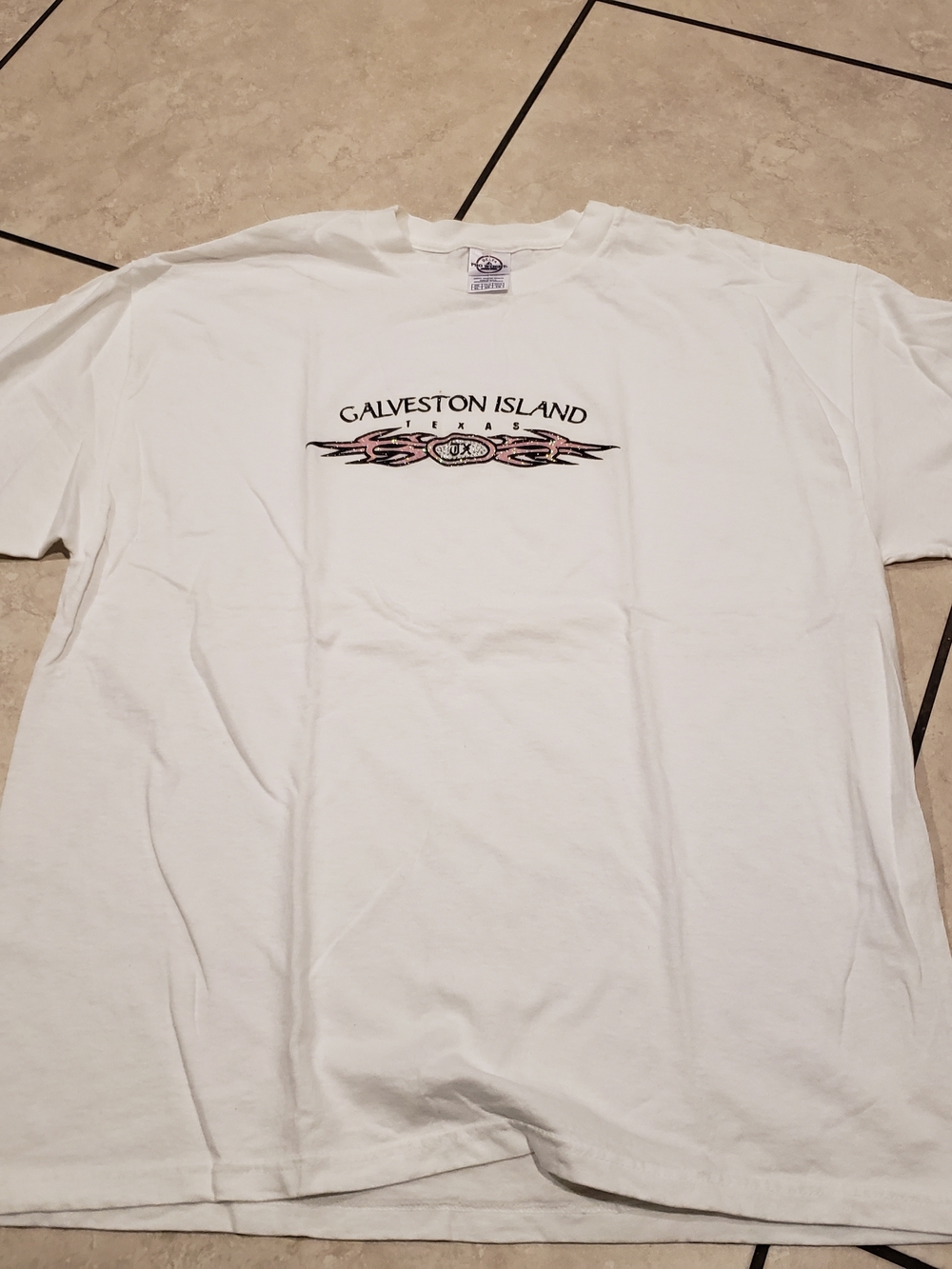 Delta White Galveston Island Graphic Short Sleeve Tee